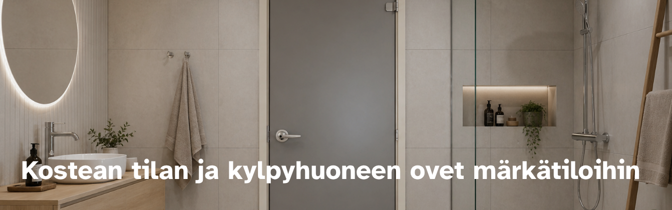 Kosteantilan ja kylpyhuoneen ovet