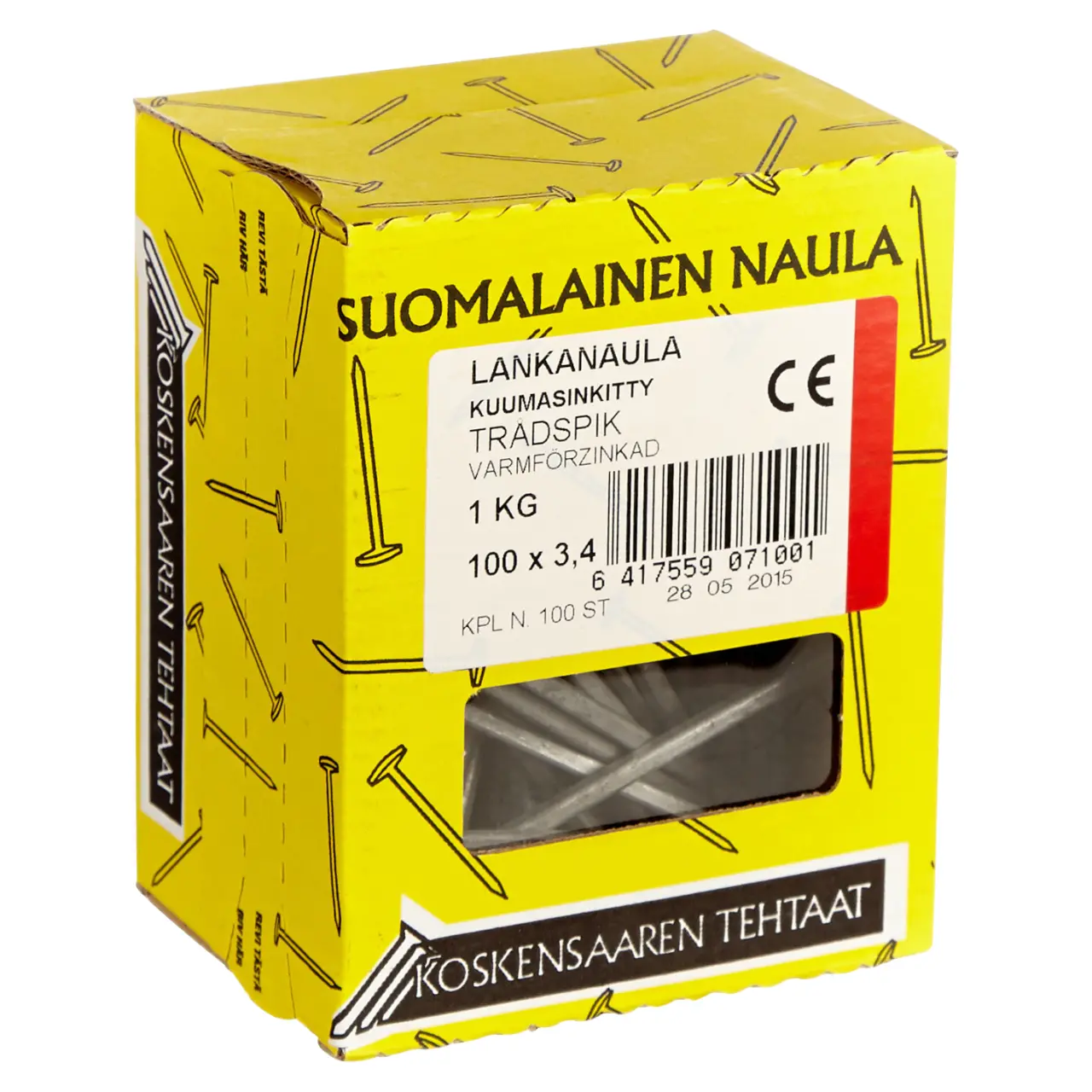 Lankanaula kuumasinkitty 100x3,4 1 kg