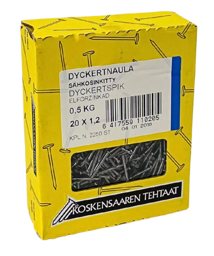 Dyckertnaula sähkösinkitty 20x1,2 0,5 kg