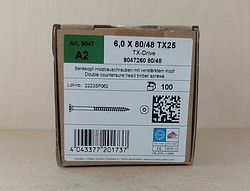 Ruuvi 6X80 Rst A2 Tx25 100 kpl/ ltk