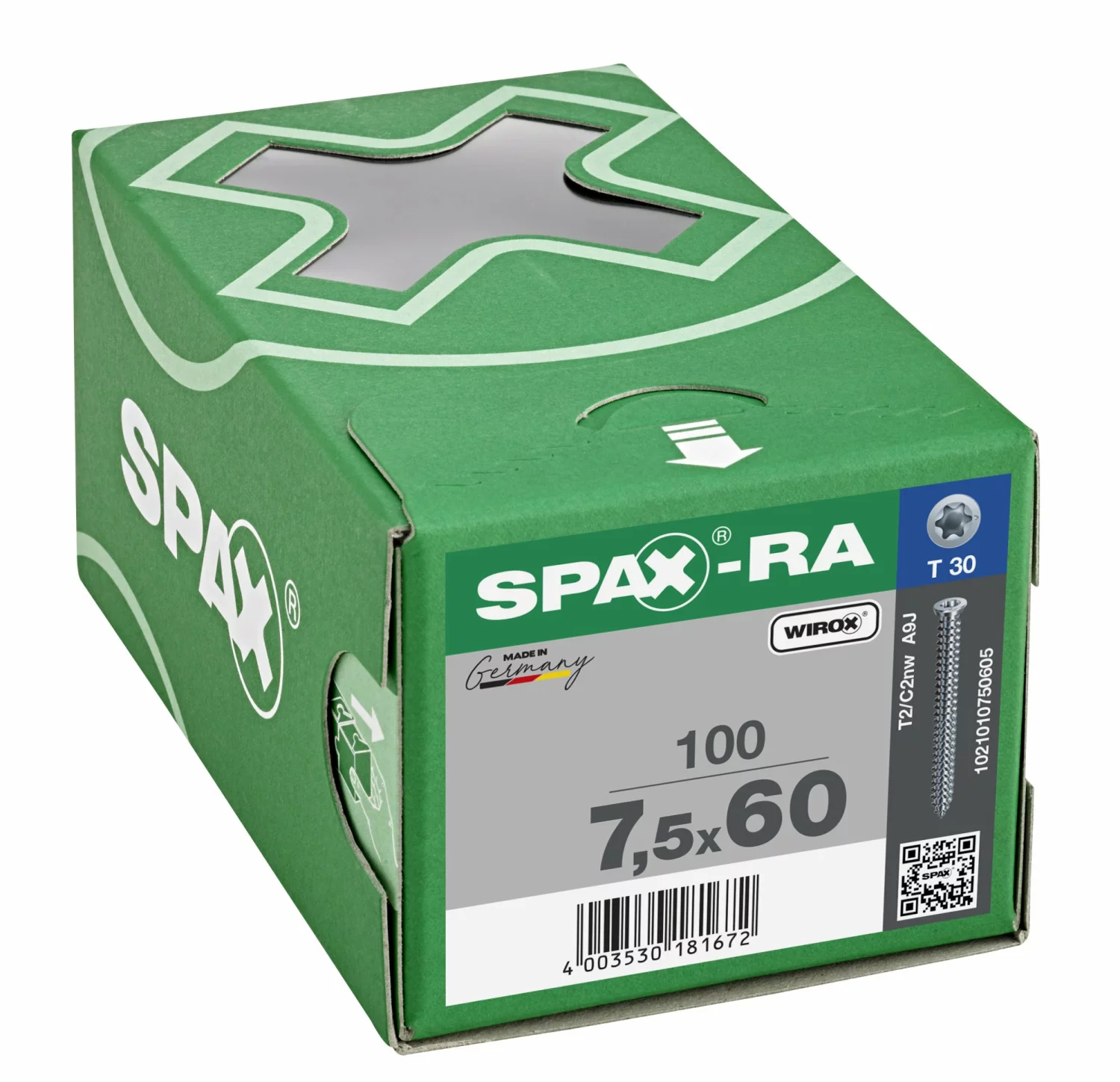 Betoniruuvi 7,5x60 Spax-Ra 100 kpl/ltk