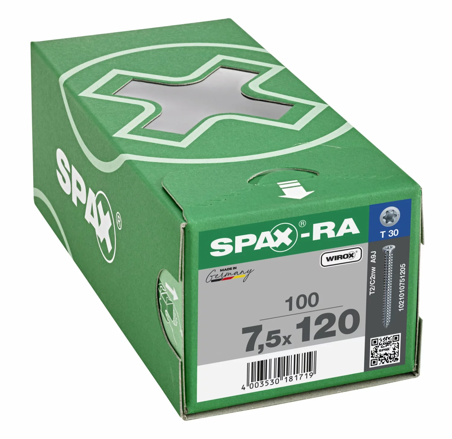 Betoniruuvi 7,5x120 Spax-Ra 100 kpl/ltk