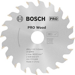 Pyörösahanterä Z20 85x15mm Puulle