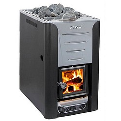 Puukiuas Harvia Pro 20 Vesisäiliö Edessä Musta (8-20m³)