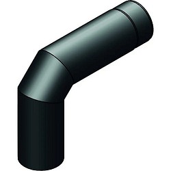 Savuputki Mutka 115mm/90° Pitkä Musta