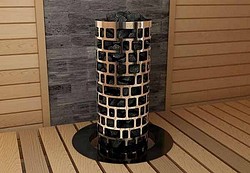 Sähkökiuas Sawo Aries 6kW Round (5-9m³), Saunova 2,0 ohjauskeskuksella