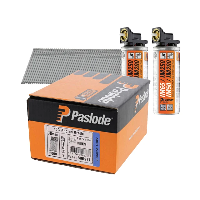 Paslode vinoviimeistelynaula 38x1,6mm 2000 kpl/pkt + 2 kaasua IM64AF16