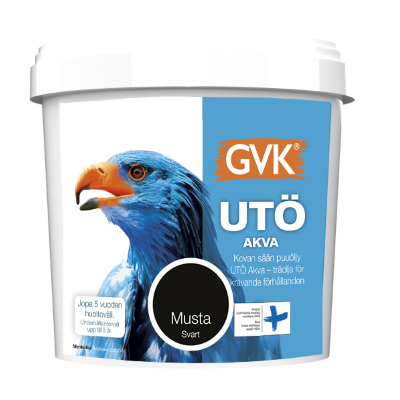 Puuöljy Utö Akva 9 litraa musta vesiohenteinen